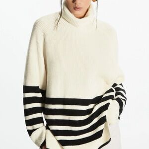 COS rollneck stripe sweater sz XS